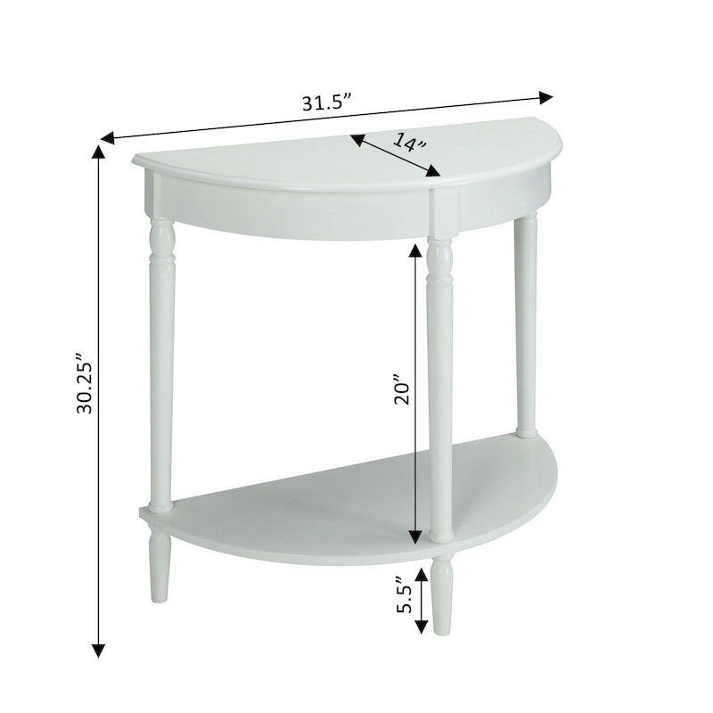 Eingangstisch Kiefer & Esche Furnier Halbrund mit Ablage 80 x 35,5 x 76 cm