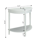 Eingangstisch Kiefer & Esche Furnier Halbrund mit Ablage 80 x 35,5 x 76 cm