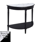 Eingangstisch Kiefer & Esche Furnier Halbrund mit Ablage 80 x 35,5 x 76 cm