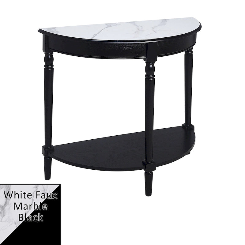 Eingangstisch Kiefer & Esche Furnier Halbrund mit Ablage 80 x 35,5 x 76 cm