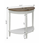 Eingangstisch Kiefer & Esche Furnier Halbrund mit Ablage 80 x 35,5 x 76 cm