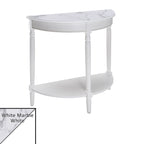 Eingangstisch Kiefer & Esche Furnier Halbrund mit Ablage 80 x 35,5 x 76 cm