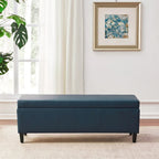 Ottomane aus Kunstleder und Massivholz, rechteckig, 127,8 cm B x 44,5 cm T x 45,7 cm H