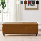 Ottomane aus Kunstleder und Massivholz, rechteckig, 127,8 cm B x 44,5 cm T x 45,7 cm H