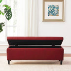Ottomane aus Kunstleder und Massivholz, rechteckig, 127,8 cm B x 44,5 cm T x 45,7 cm H