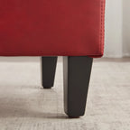 Ottomane aus Kunstleder und Massivholz, rechteckig, 127,8 cm B x 44,5 cm T x 45,7 cm H