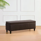 Ottomane aus Kunstleder und Massivholz, rechteckig, 127,8 cm B x 44,5 cm T x 45,7 cm H