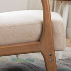 Akzentstuhl aus Massivholz und Korbgeflecht mit Lendenkissen 81 cm (T) x 66 cm (B) x 74 cm (H)