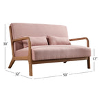 Akzentstuhl aus Massivholz und Korbgeflecht mit Lendenkissen 81 cm (T) x 66 cm (B) x 74 cm (H)