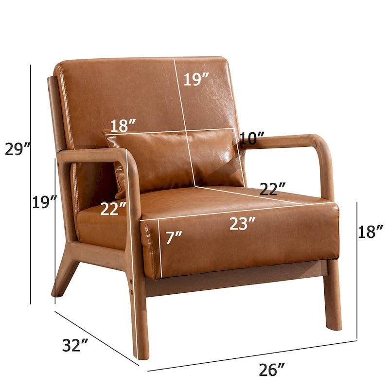 Akzentstuhl aus Massivholz und Korbgeflecht mit Lendenkissen 81 cm (T) x 66 cm (B) x 74 cm (H)