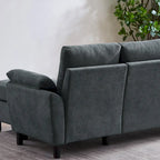 L-förmiges Sektionssofa aus Polyester und Hartholz mit umwandelbarem Ottoman 79,53" B x 52,76" T x 34,25" H