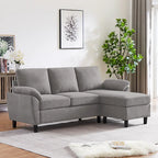 L-förmiges Sektionssofa aus Polyester und Hartholz mit umwandelbarem Ottoman 79,53" B x 52,76" T x 34,25" H