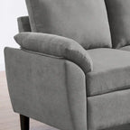 L-förmiges Sektionssofa aus Polyester und Hartholz mit umwandelbarem Ottoman 79,53" B x 52,76" T x 34,25" H