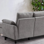 L-förmiges Sektionssofa aus Polyester und Hartholz mit umwandelbarem Ottoman 79,53" B x 52,76" T x 34,25" H