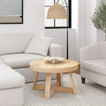 Runder Couchtisch aus massivem Kiefernholz 76,2 cm x 76,2 cm x 45,085 cm
