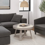 Runder Couchtisch aus massivem Kiefernholz 76,2 cm x 76,2 cm x 45,085 cm