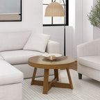 Runder Couchtisch aus massivem Kiefernholz 76,2 cm x 76,2 cm x 45,085 cm