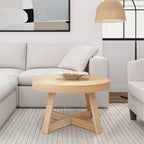 Runder Couchtisch aus massivem Kiefernholz 76,2 cm x 76,2 cm x 45,085 cm