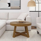 Runder Couchtisch aus massivem Kiefernholz 76,2 cm x 76,2 cm x 45,085 cm