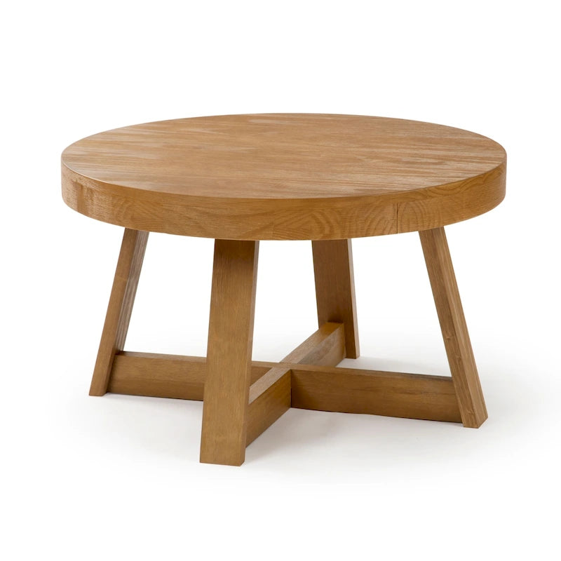 Runder Couchtisch aus massivem Kiefernholz 76,2 cm x 76,2 cm x 45,085 cm