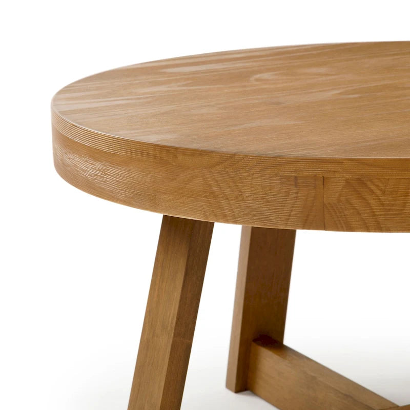 Runder Couchtisch aus massivem Kiefernholz 76,2 cm x 76,2 cm x 45,085 cm