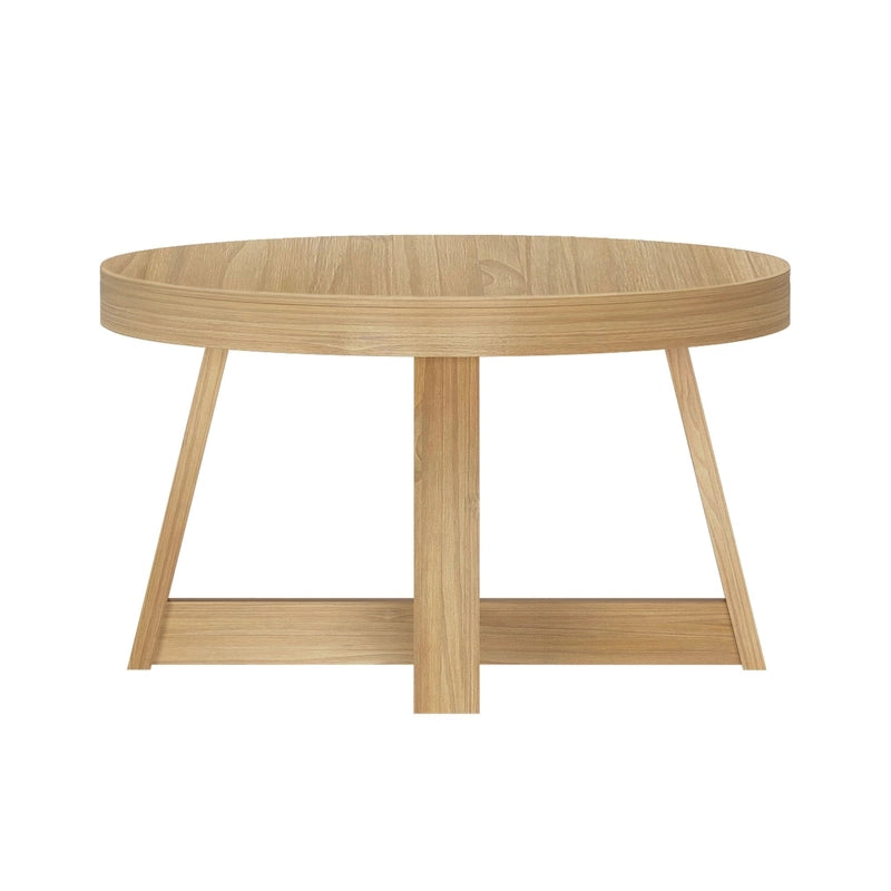 Runder Couchtisch aus massivem Kiefernholz 76,2 cm x 76,2 cm x 45,085 cm