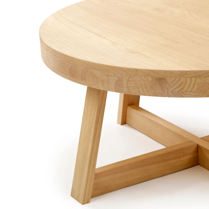 Runder Couchtisch aus massivem Kiefernholz 76,2 cm x 76,2 cm x 45,085 cm