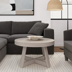 Runder Couchtisch aus massivem Kiefernholz 76,2 cm x 76,2 cm x 45,085 cm