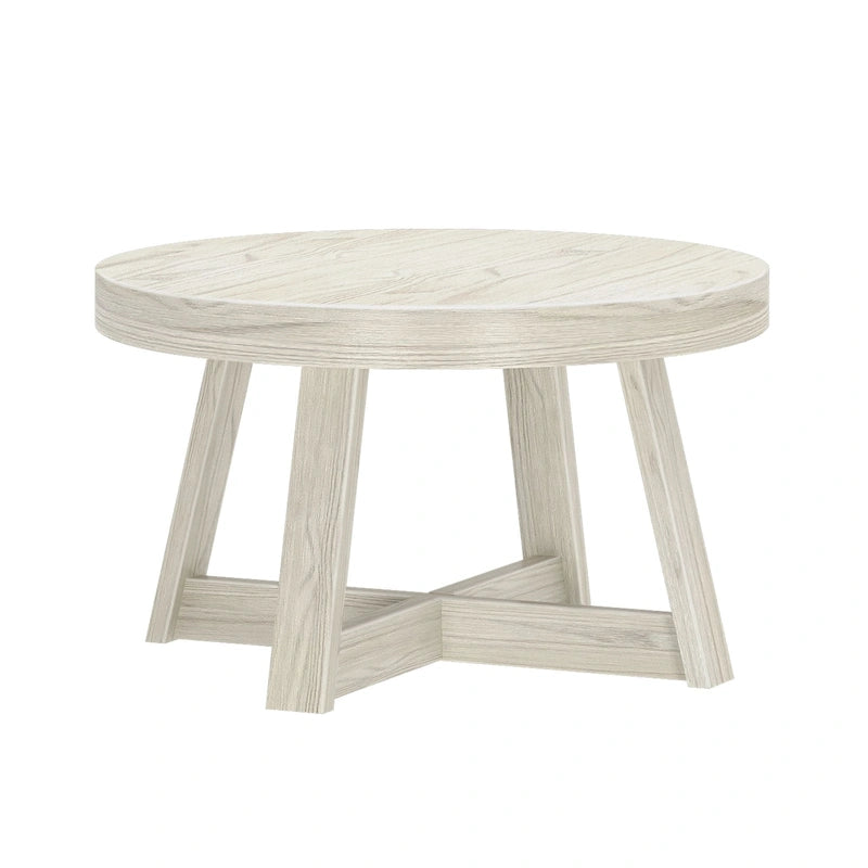 Runder Couchtisch aus massivem Kiefernholz 76,2 cm x 76,2 cm x 45,085 cm