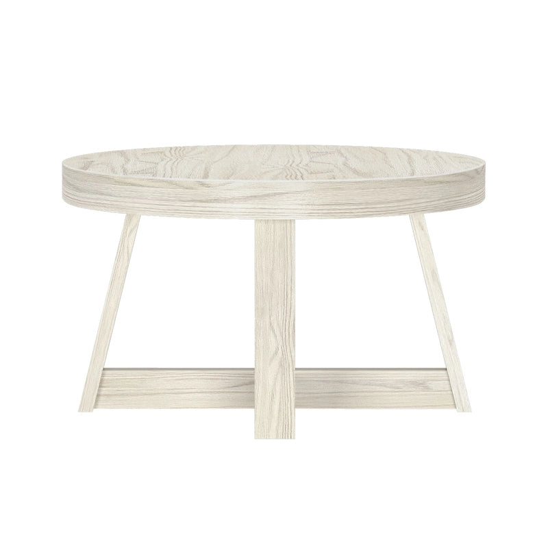 Runder Couchtisch aus massivem Kiefernholz 76,2 cm x 76,2 cm x 45,085 cm