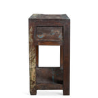 Beistelltisch aus Altholz-Mangoholz mit Schublade 35,5 cm B x 50,8 cm L x 66 cm H
