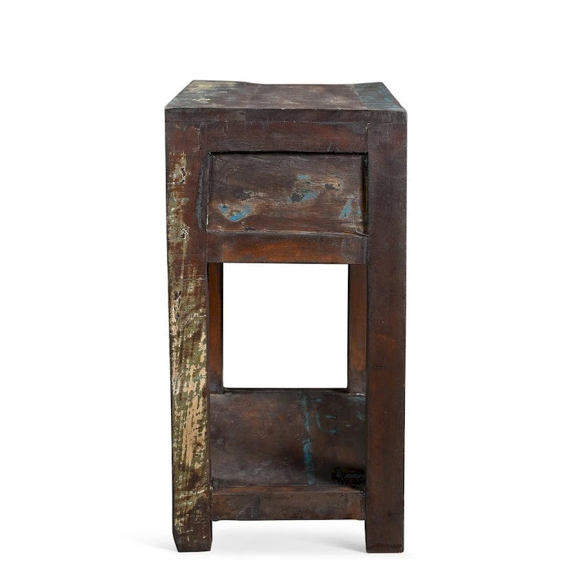 Beistelltisch aus Altholz-Mangoholz mit Schublade 35,5 cm B x 50,8 cm L x 66 cm H