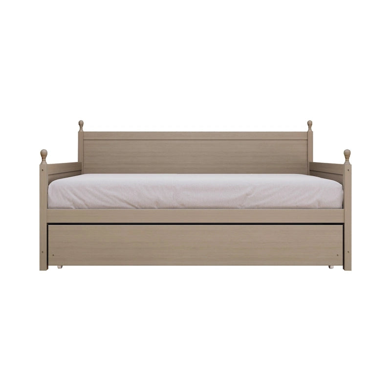 Tagesbett aus massivem Kautschukholz mit ausziehbarem Rollbett 42" B x 81" L x 43" H