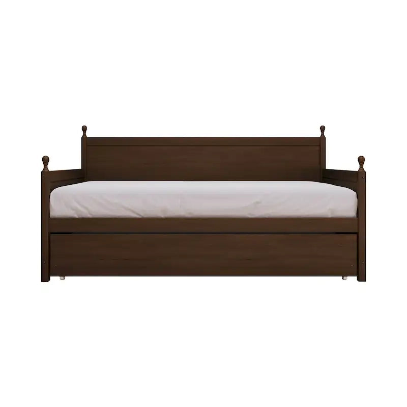 Tagesbett aus massivem Kautschukholz mit ausziehbarem Rollbett 42" B x 81" L x 43" H