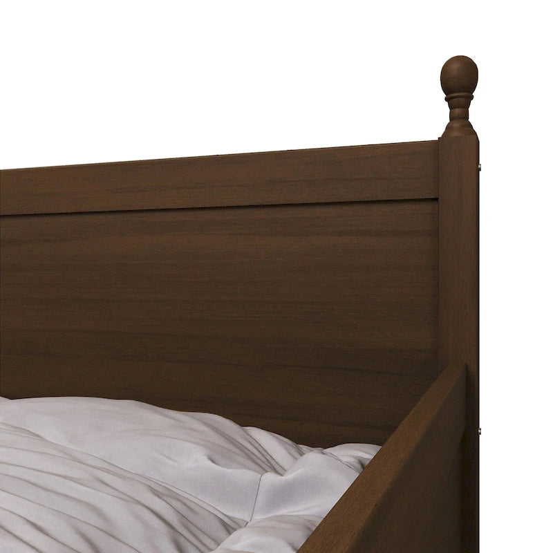 Tagesbett aus massivem Kautschukholz mit ausziehbarem Rollbett 42" B x 81" L x 43" H