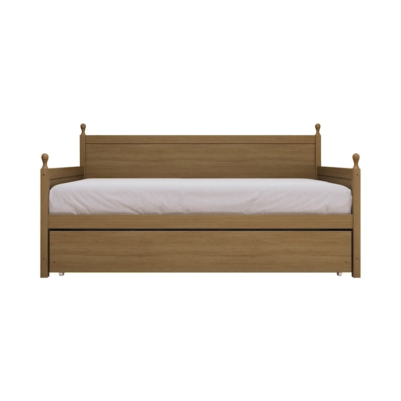 Tagesbett aus massivem Kautschukholz mit ausziehbarem Rollbett 42" B x 81" L x 43" H