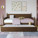 Tagesbett aus massivem Kautschukholz mit ausziehbarem Rollbett 42" B x 81" L x 43" H