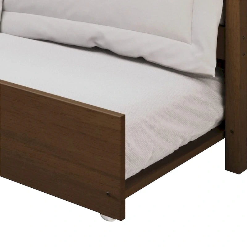 Tagesbett aus massivem Kautschukholz mit ausziehbarem Rollbett 42" B x 81" L x 43" H
