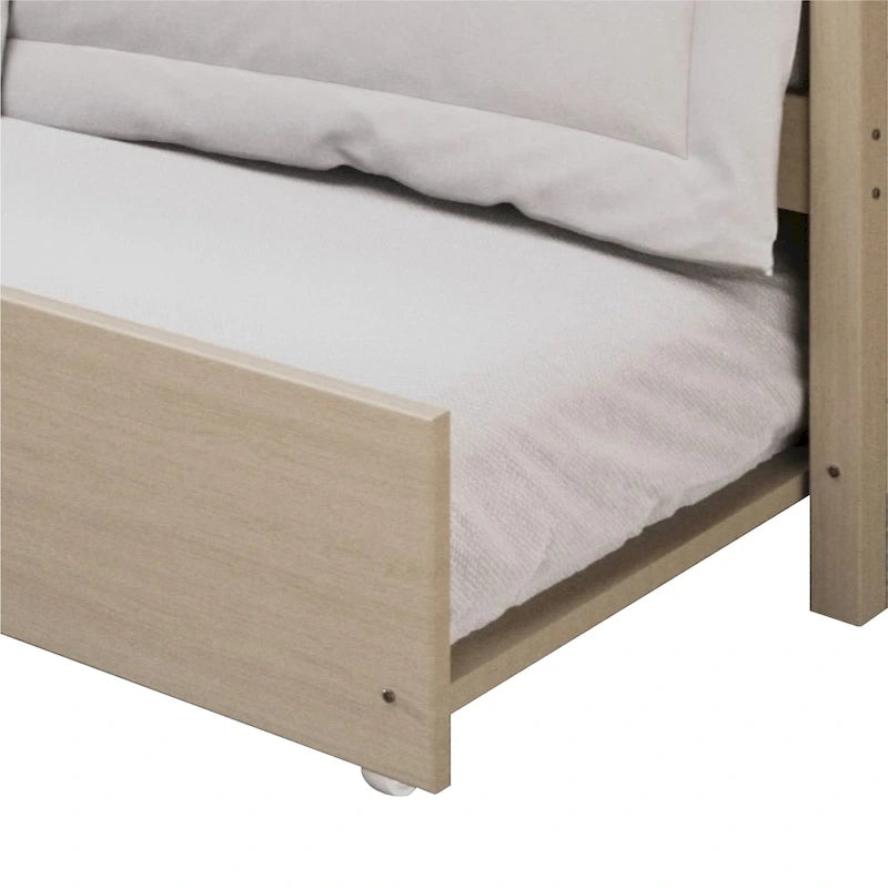 Tagesbett aus massivem Kautschukholz mit ausziehbarem Rollbett 42" B x 81" L x 43" H