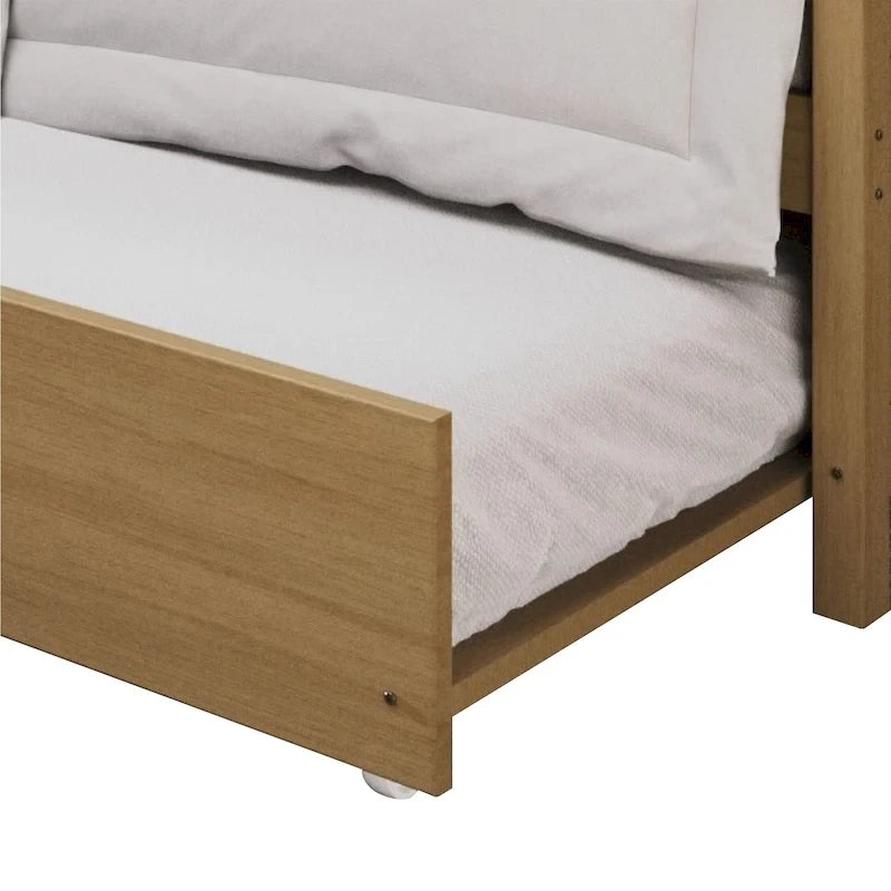 Tagesbett aus massivem Kautschukholz mit ausziehbarem Rollbett 42" B x 81" L x 43" H