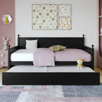 Tagesbett aus massivem Kautschukholz mit ausziehbarem Rollbett 42" B x 81" L x 43" H