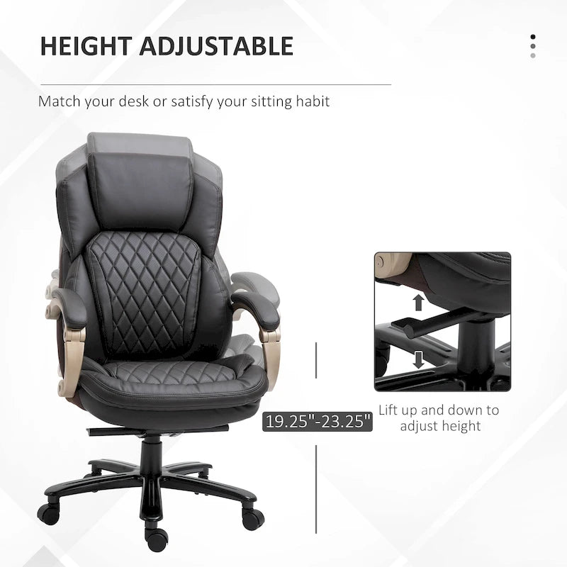 Ergonomischer Bürostuhl aus Mesh und Kunstleder mit Wippfunktion und Höhenverstellung, 158 kg Tragkraft
