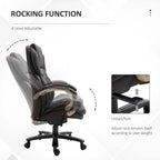 Ergonomischer Bürostuhl aus Mesh und Kunstleder mit Wippfunktion und Höhenverstellung, 158 kg Tragkraft