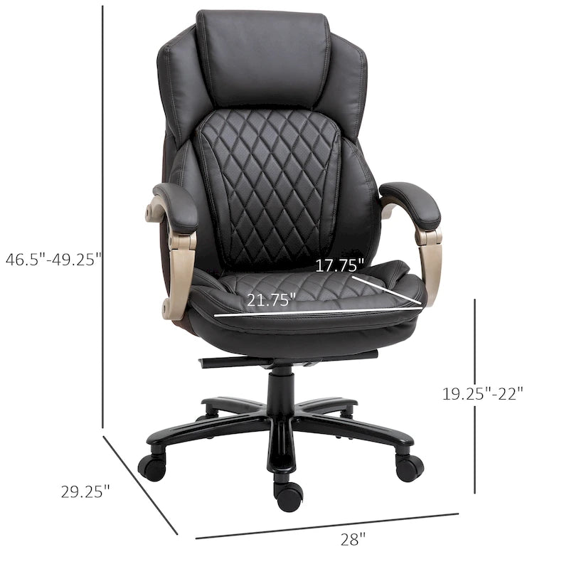 Ergonomischer Bürostuhl aus Mesh und Kunstleder mit Wippfunktion und Höhenverstellung, 158 kg Tragkraft