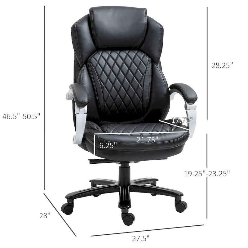 Ergonomischer Bürostuhl aus Mesh und Kunstleder mit Wippfunktion und Höhenverstellung, 158 kg Tragkraft