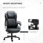 Ergonomischer Bürostuhl aus Mesh und Kunstleder mit Wippfunktion und Höhenverstellung, 158 kg Tragkraft
