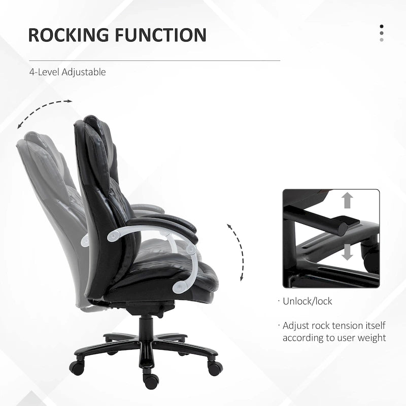 Ergonomischer Bürostuhl aus Mesh und Kunstleder mit Wippfunktion und Höhenverstellung, 158 kg Tragkraft