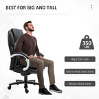 Ergonomischer Bürostuhl aus Mesh und Kunstleder mit Wippfunktion und Höhenverstellung, 158 kg Tragkraft
