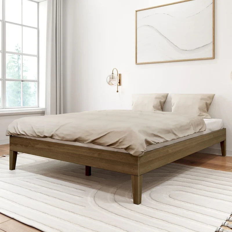 Bettgestell aus massivem Kiefernholz, Queen-Size, 209,5 cm L x 158 cm B x 35,5 cm H