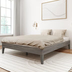Bettgestell aus massivem Kiefernholz, Queen-Size, 209,5 cm L x 158 cm B x 35,5 cm H